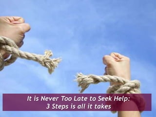 It is Never Too Late to Seek Help:
3 Steps is all it takes
 