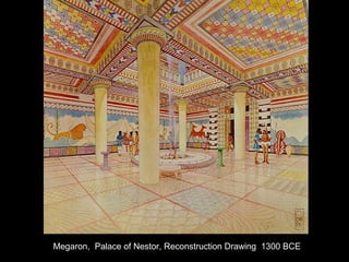 Megaron, Palace of Nestor, Reconstruction Drawing 1300 BCE
 