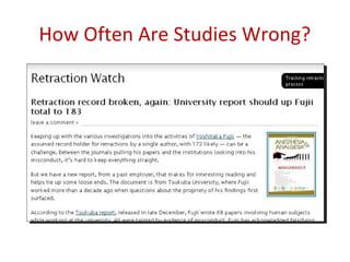 How Often Are Studies Wrong?
 