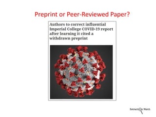 Preprint or Peer-Reviewed Paper?
 