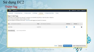 Sử dụng EC2
Ảo hóa và điện toán đám mây 63
Thêm Tag
 
