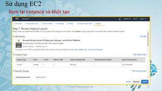 Sử dụng EC2
Ảo hóa và điện toán đám mây 65
Xem lại instance và khởi tạo
 