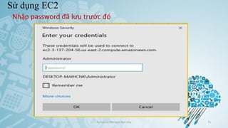 Sử dụng EC2
Ảo hóa và điện toán đám mây 73
Nhập password đã lưu trước đó
 