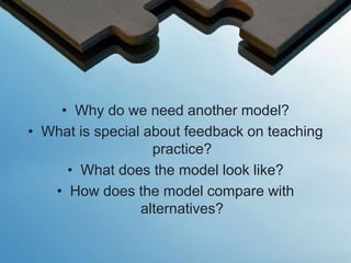 A model for feedback in teacher education | PPTX