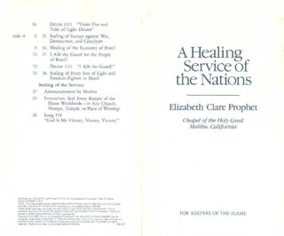 The Summit Lighthouse: A healing service of the nations liner notes