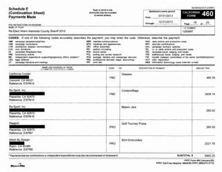 Alameda County Sheriff Ahern Form 460 7/1/13 to 12/31/13