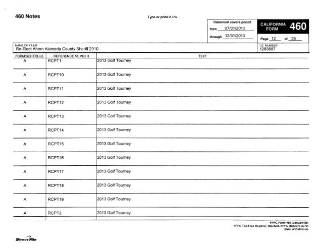 alameda county sheriff ahern form 460 7 1 13 to 12 31 13 form 460