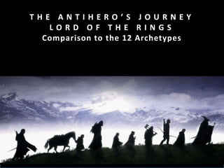 T H E A N T I H E R O ’ S J O U R N E Y
L O R D O F T H E R I N G S
Comparison to the 12 Archetypes
 