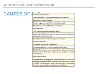 ACUTE DECOMPENSATED HEART FAILURE
CAUSES OF AHF
 
