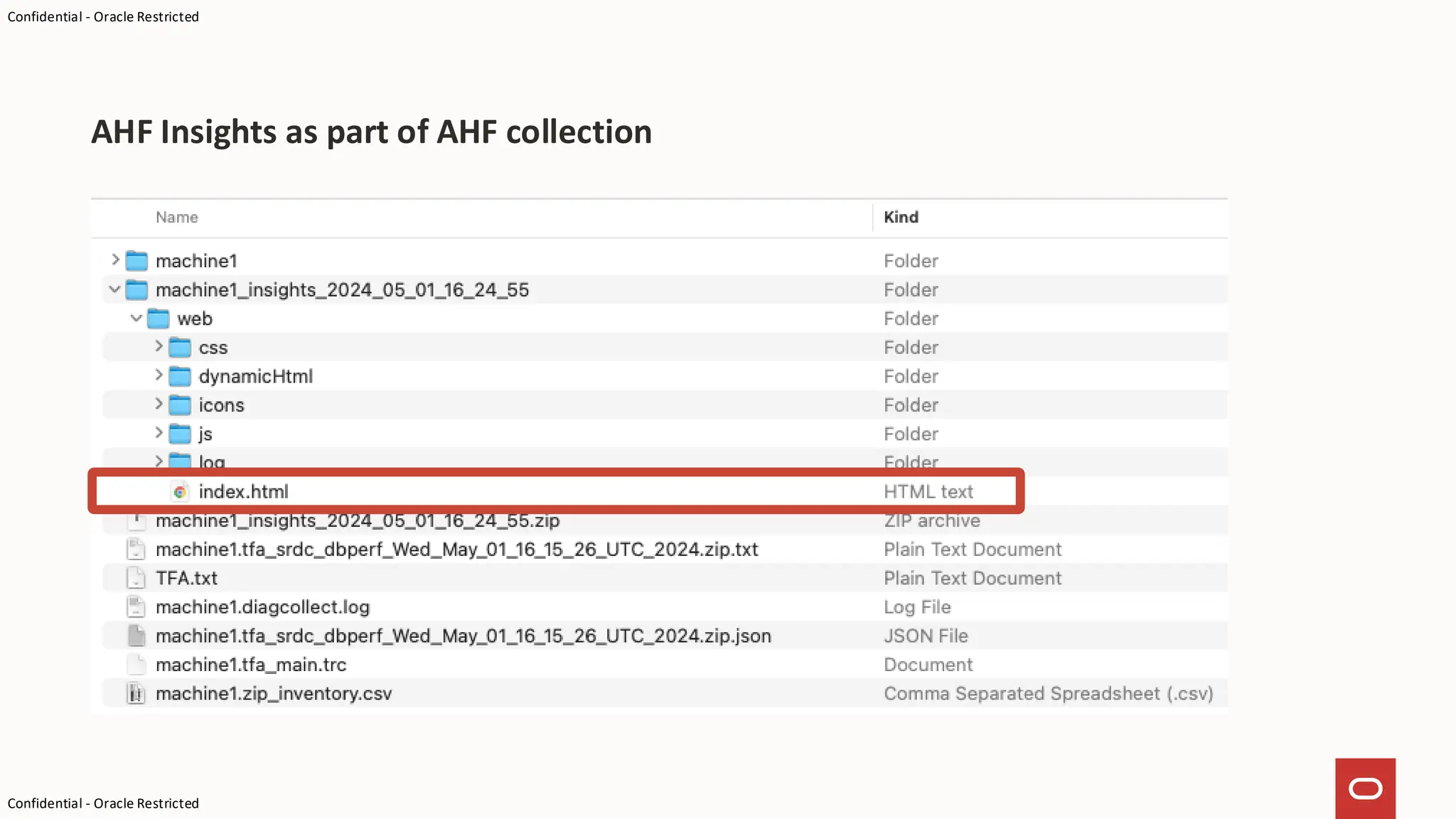 Confidential - Oracle Restricted
Confidential - Oracle Restricted
AHF Insights as part of AHF collection
 