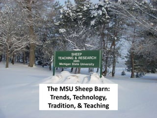 The MSU Sheep Barn:
Trends, Technology,
Tradition, & Teaching
 