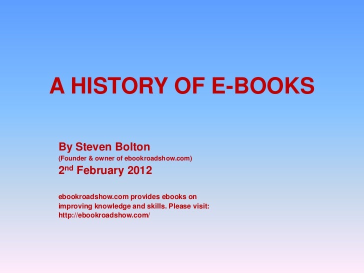 A History of Ebooks