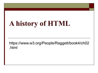 A history of html | PPT