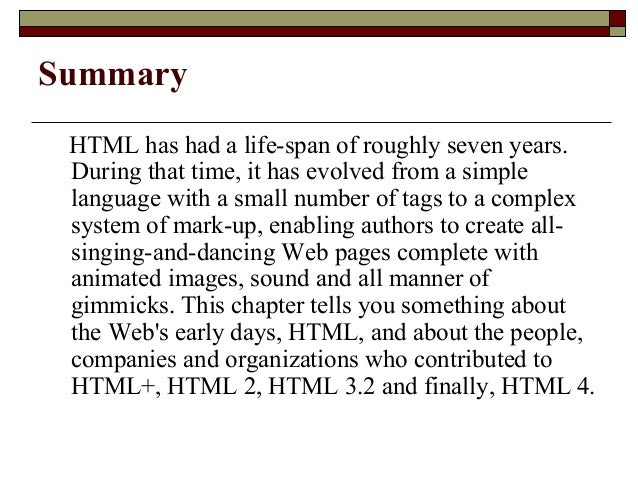 A history of html A history of html