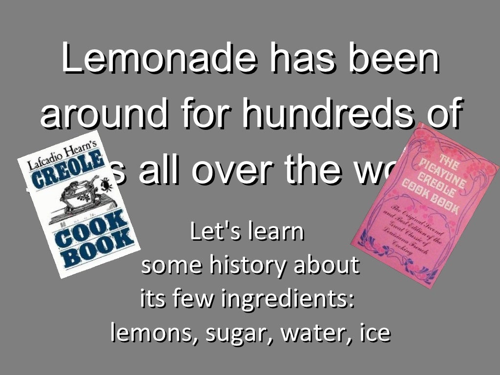 A history of lemonade