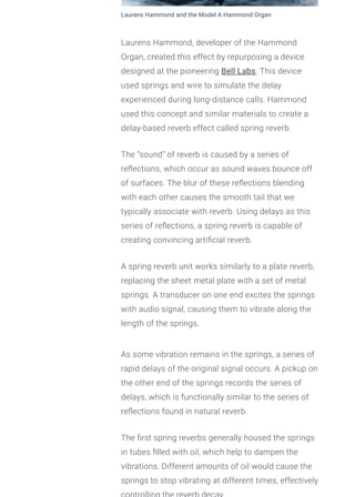 A history of reverb in music production | PDF