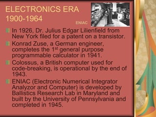Eniac Code A history of the computer | PPTX