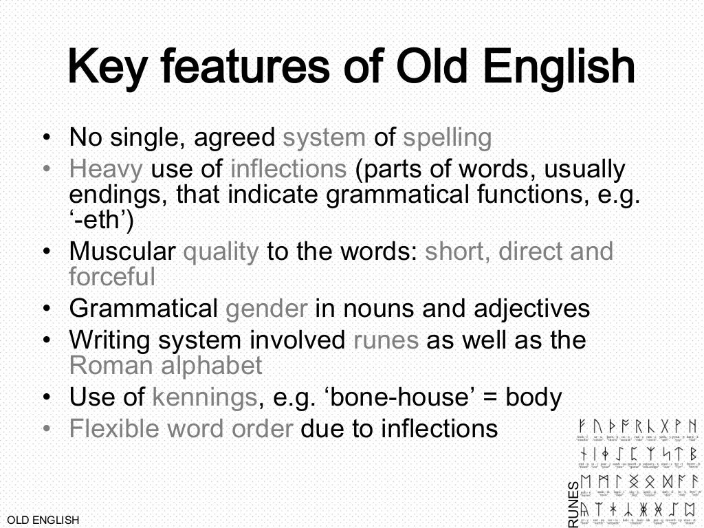 Modern english words. Features of english. Features of old english. The word "and" in old english. Old english words.