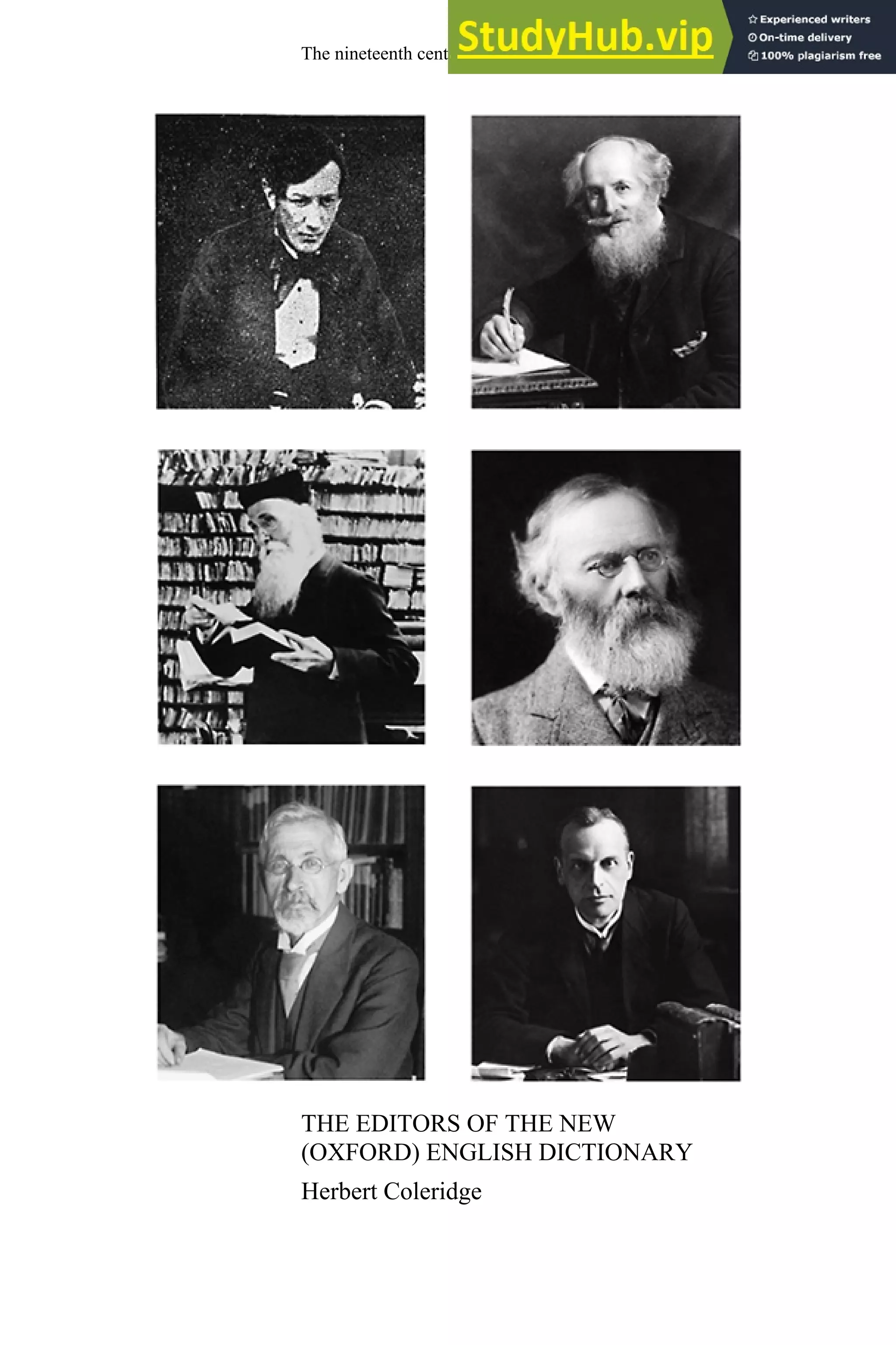 THE EDITORS OF THE NEW
(OXFORD) ENGLISH DICTIONARY
Herbert Coleridge
The nineteenth century and after 321
 