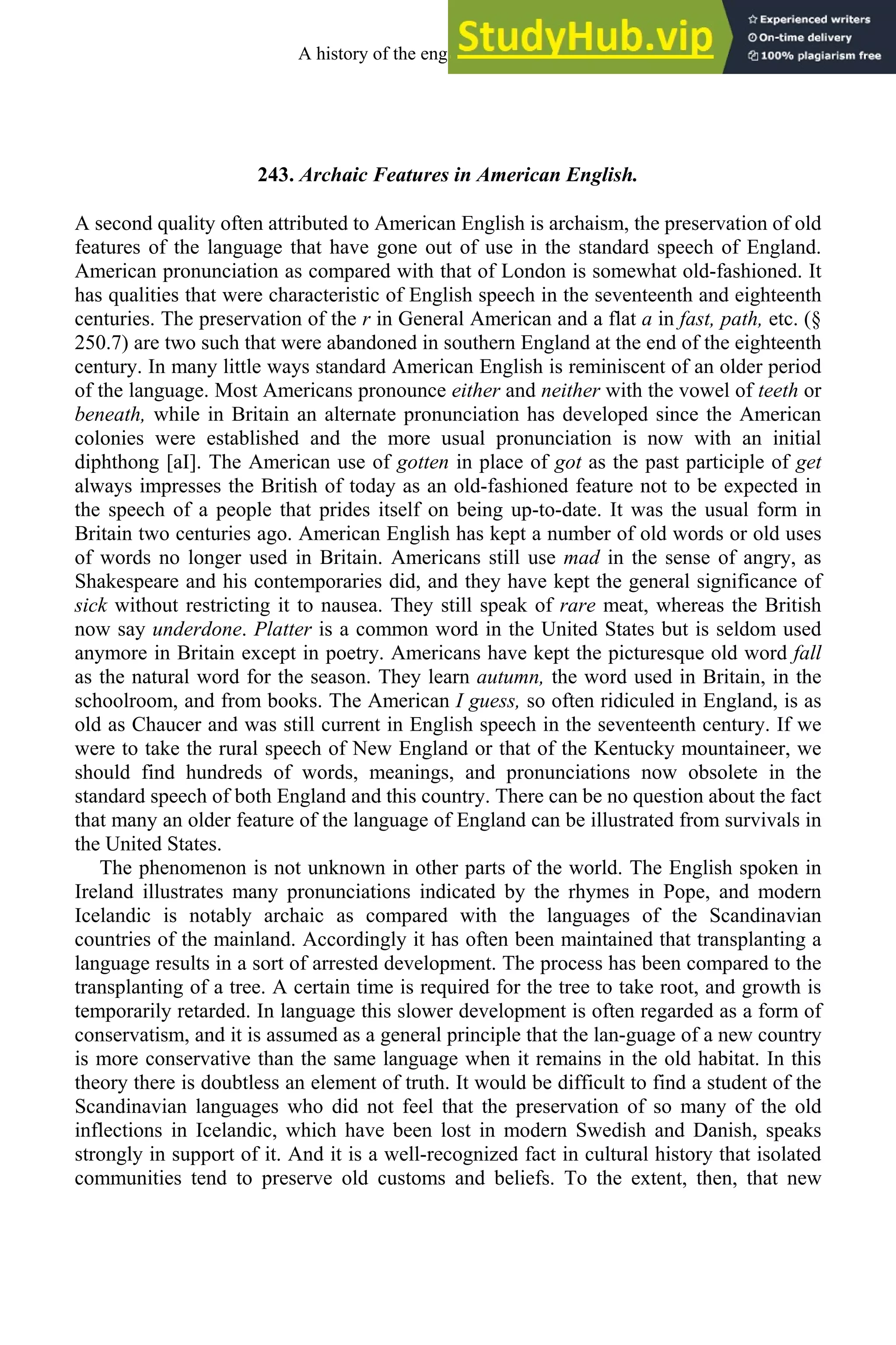 A History Of The English Language By Albert C.Baugh And Thom