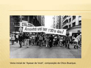                     a nova mpbDepois de alguns anos em desuso, atualmente a música popular vai voltando aos grandes dias, há de se ressaltar a qualidade dos novos compositores brasileiros. Artistas como Marisa Monte, Adriana Calcanhotto e a banda carioca LosHermanos iniciaram uma nova era da música nacional sem a atenção das grandes “indústrias” de música, porém com letras e instrumentais invejáveis até para os revolucionários do Tropicalismo.