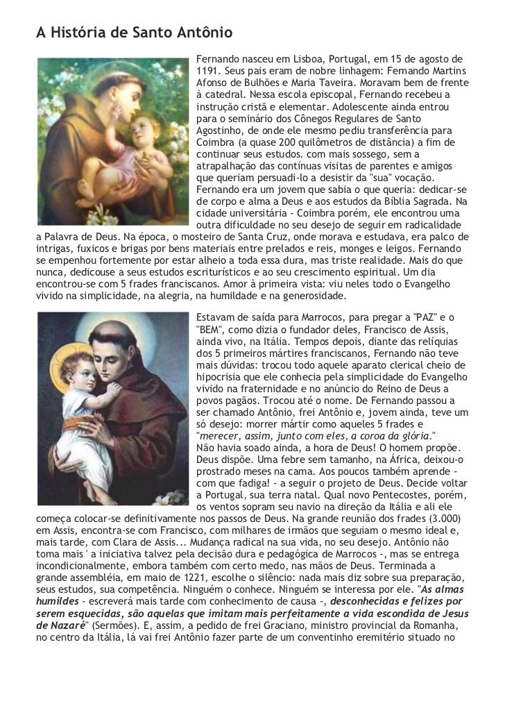 A história de santo antônio A história de santo antônio