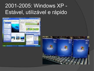 2001-2005: Windows XP -Estável, utilizável e rápido