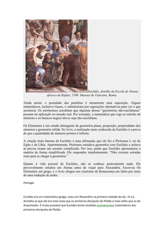 A história e biografia de euclides