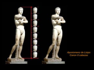Apoxiomeno de Lisipo
Canon 8 cabezas
 