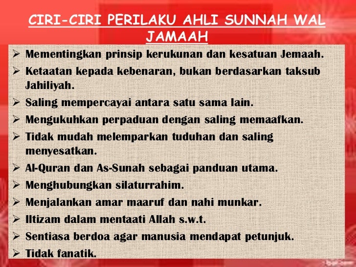 Ahli Sunnah Wal Jamaah  Definisi ahli sunnah wal jamaah dari sudut