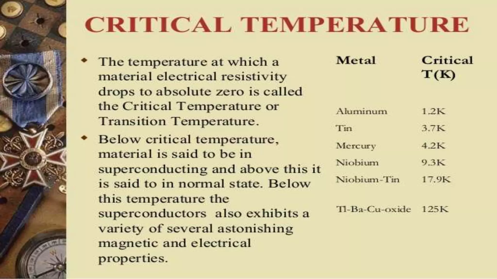 SUPERCONDECTORS IN PHYSICS