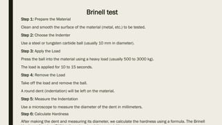 Hindle Shell Test Principles of testing machine, types, applications | PPTX