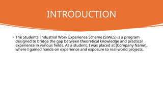 Siwes Powerpoint Model Example SIWES DEFENSE presentation slide 2025.pptx
