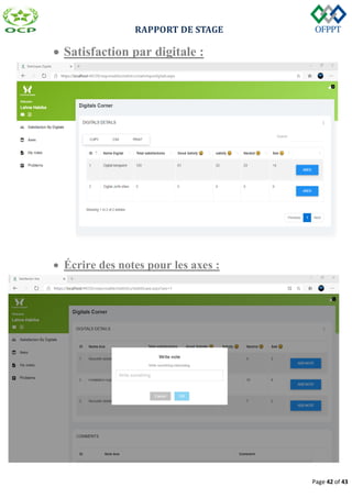 RAPPORT DE STAGE
Page 42 of 43
 Satisfaction par digitale :
 Écrire des notes pour les axes :
 