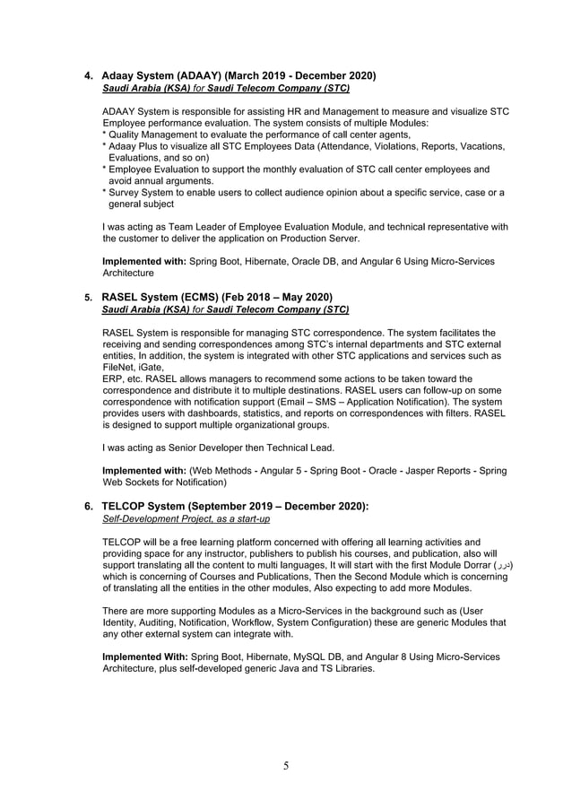 Ahmed Motair CV April 2024 (Senior SW Developer) | PDF