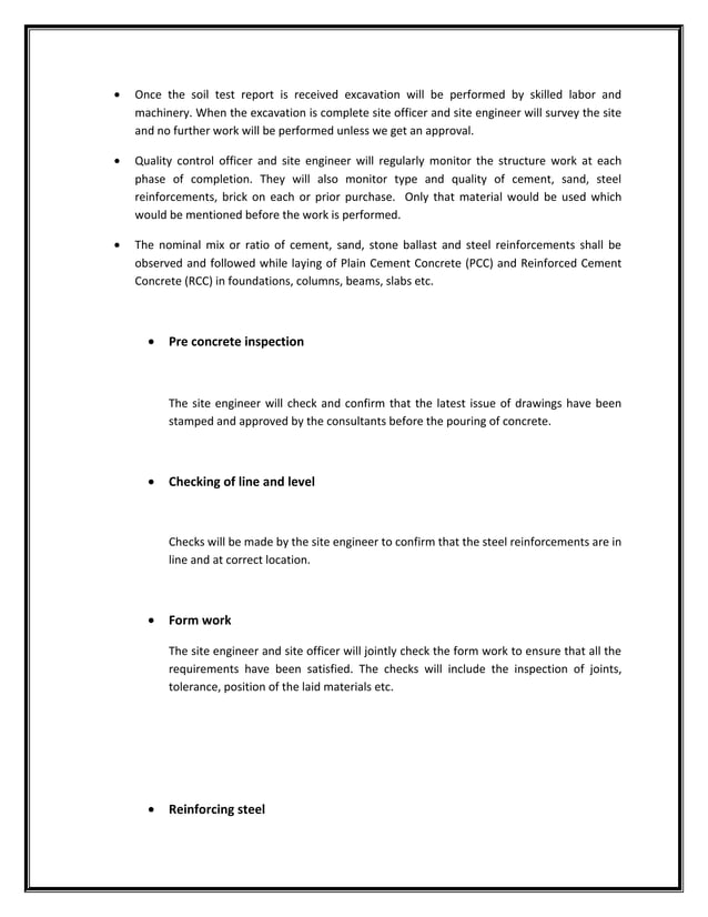 Project on construction of 3 block house report | PDF