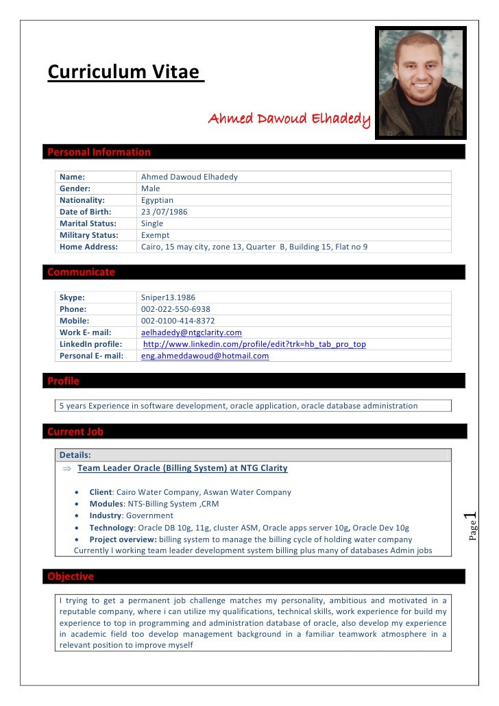 information on a resumes