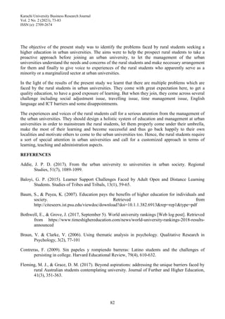 Challenges of Rural Students in Urban Universities | PDF