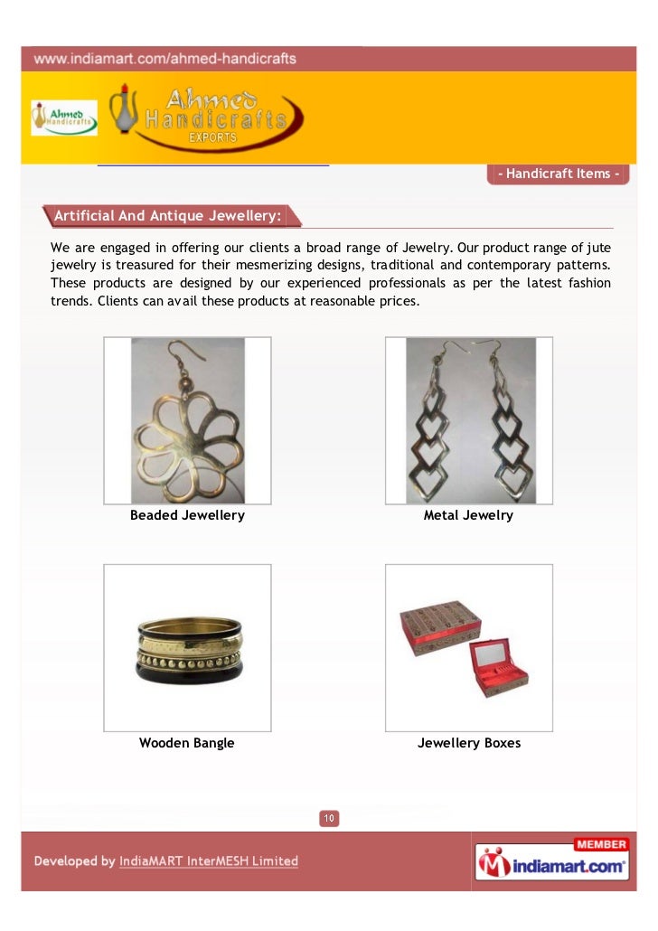 Ahmed Handicrafts Exports, Moradabad, Handicraft Items