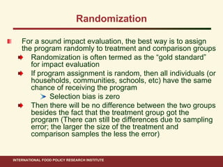 Ahmed ifpri impact evaluation methods_15 nov 2011