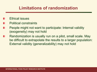 Ahmed ifpri impact evaluation methods_15 nov 2011