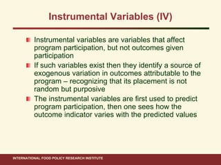 Ahmed ifpri impact evaluation methods_15 nov 2011