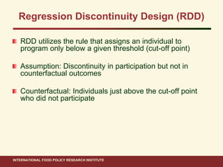 Ahmed ifpri impact evaluation methods_15 nov 2011