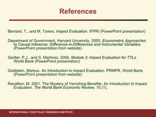 Ahmed ifpri impact evaluation methods_15 nov 2011