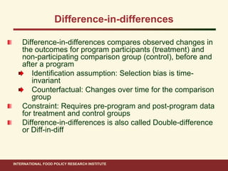 Ahmed ifpri impact evaluation methods_15 nov 2011