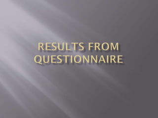 Results from Questionnaire
