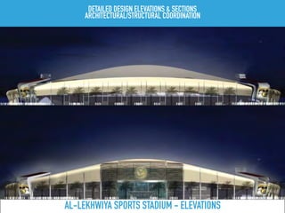 DETAILED DESIGN ELEVATIONS & SECTIONS
ARCHITECTURAL/STRUCTURAL COORDINATION
AL-LEKHWIYA SPORTS STADIUM - ELEVATIONS
 
