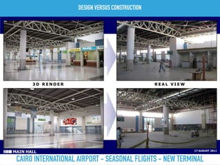 CAIRO INTERNATIONAL AIRPORT - SEASONAL FLIGHTS - NEW TERMINAL
DESIGN VERSUS CONSTRUCTION
 