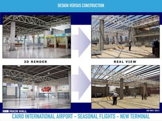 DESIGN VERSUS CONSTRUCTION
CAIRO INTERNATIONAL AIRPORT - SEASONAL FLIGHTS - NEW TERMINAL
 