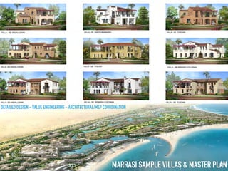 MARRASI SAMPLE VILLAS & MASTER PLAN
DETAILED DESIGN - VALUE ENGINEERING - ARCHITECTURAL/MEP COORDINATION
 